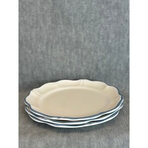 Threshold Studio McGee Melamine 9" Plates Set of 3 Scalloped Blue Rim